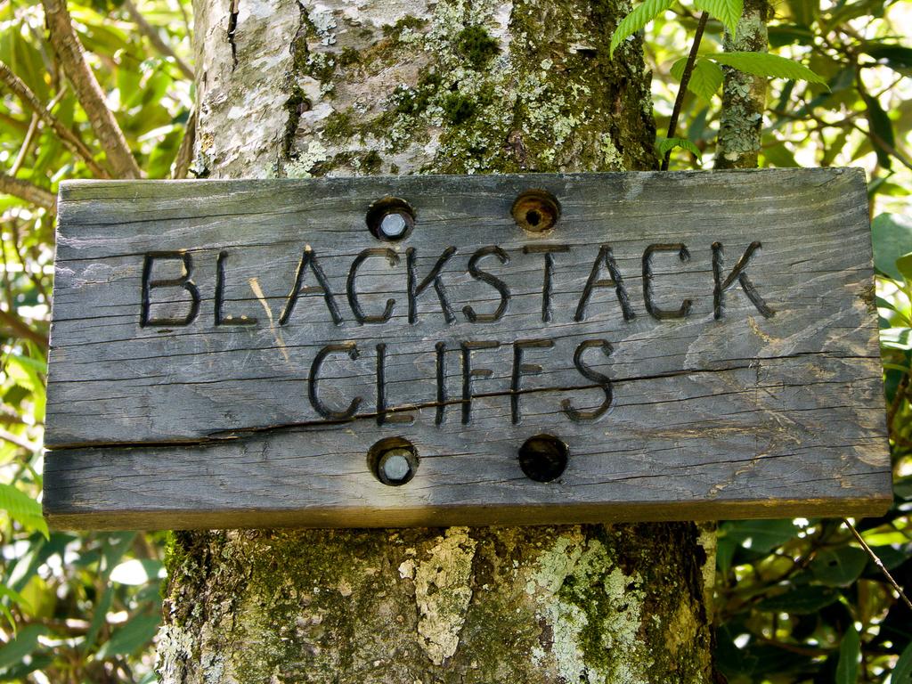 Sign for Blackstack Cliffs