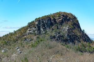 View of Table Rock from the Mountains to Sea Trail in the Chimne View of Table Rock from the Mountains to Sea Trail in the Chimne